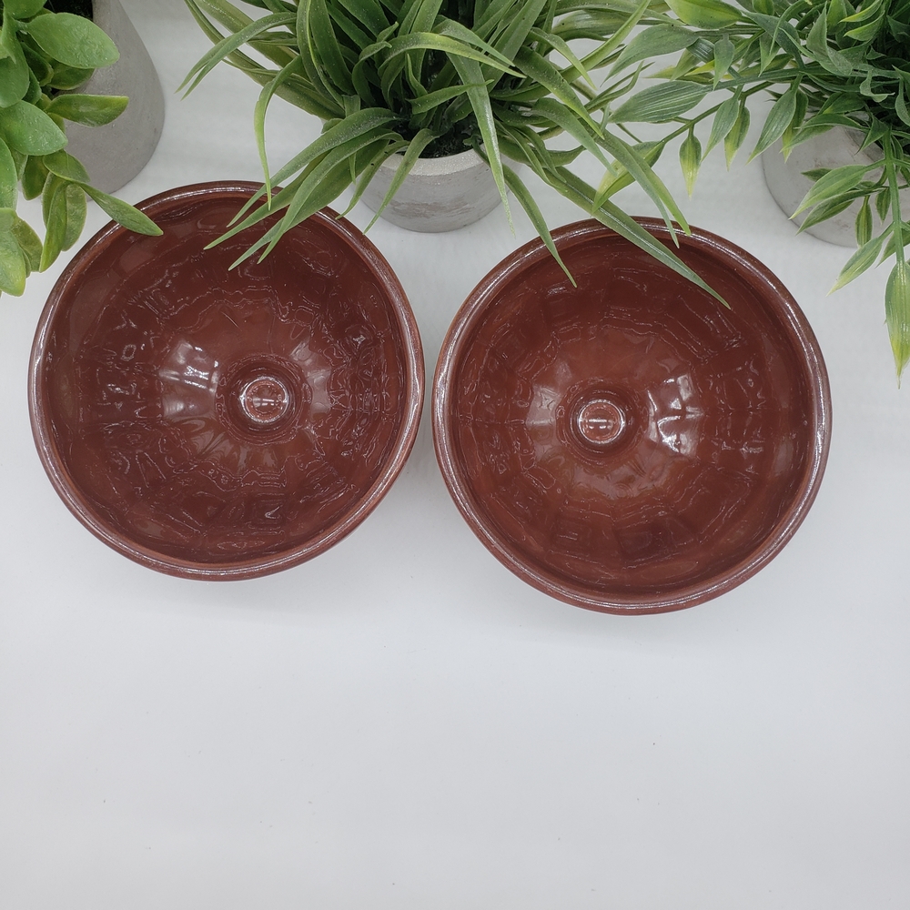 Hershey's Chocolate Vintage Set of 2 Brown Ceramic Sundae Dessert Bowls - Picture 4 of 9